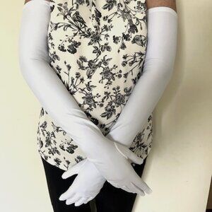 NWT Satin Ivory Full Arm Formal Gloves